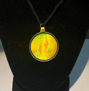 Porte-clés Ou Pendentif Vintage En Verre Holographique œil 3D, Effet Rétro Et Plaqué Or - Nouveau Rétro