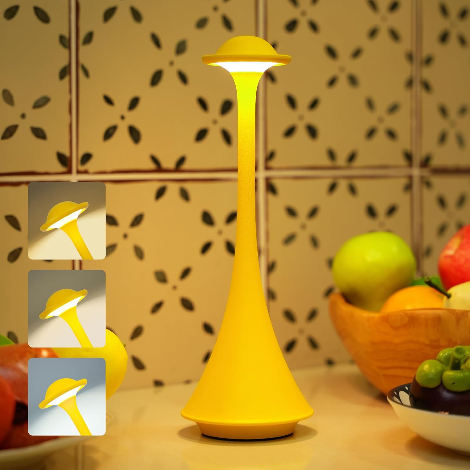 Lampada LED Senza Fili Gialla Touch Dimmerabile | Design Ricaricabile