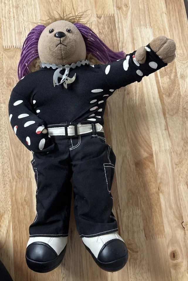 WWE WWF Jeff Hardy Peluche Oso 18" Lucha Libre Peluche 2006 RARO Foto 2 de 4