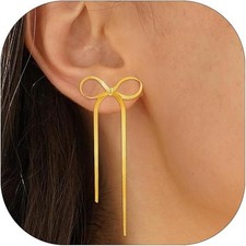Aretes Delicados De Lazo Para Mujeres Aro Cha...