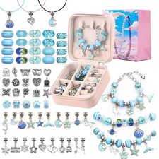 Charm Bracelet Making Kit for Girls Jewelry Making Set w Storage Box Gift 5-12yr