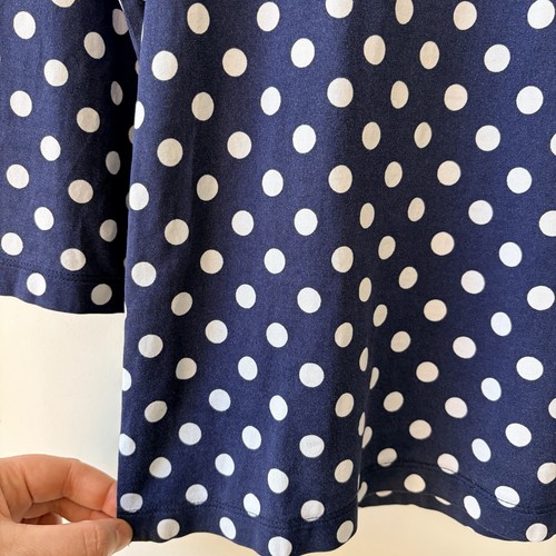 MARIMEKKO M Ilma Pallo Polka Dot Boatneck Top Navy Blue/White Dots 100% Cotton - Bild 6 von 12