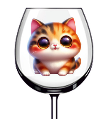 12x bunte Baby Kätzchen Katze Vinyl Aufkleber Abziehbild Becher Weinglas Flasche Auto