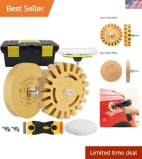Complete Auto Decal Removal Kit: 4-Inch Eraser Wheel with Buffing Pad and Blades