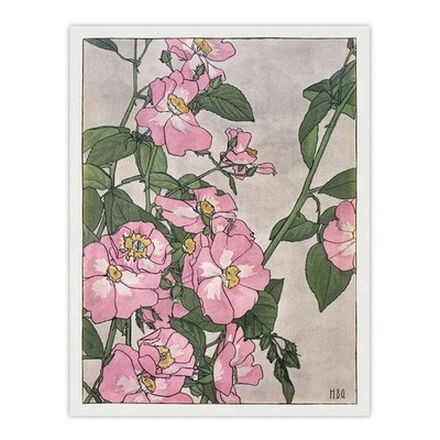 Prärie Rose Blumen Vintage gerahmter Wandkunstdruck Borger Overbeck