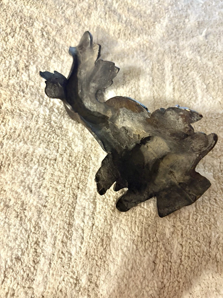 Antigua manija de puerta de bronce ornamentada serpiente delfín koi pez marino náutica Foto 2 de 2