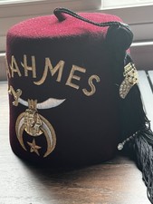 Vtg Masonic Fez Hat w/zippered Case - Masonic Fraternity EXCELLENT 