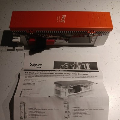 ICC 66 Block Prewired with 89D Mounting Bracket & Cover, Punch Down Block for Te