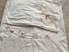 White Company Embroidered Spring Flowers Cot Bed  2xDuvet Covers & 1xPillowcase