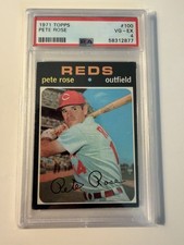 Topps 1971 Pete Rose #100 Cincinnati Reds Base Set PSA 4 Graded Card