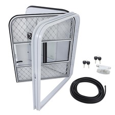 RV Entry Door Screen Door Window Radius Corners Top Square Bottom 30x36 White