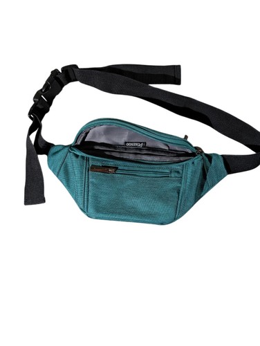 AIKENDO Waist Fanny Pack Belt Bag Teal One Size Adjustable Multi Pocket