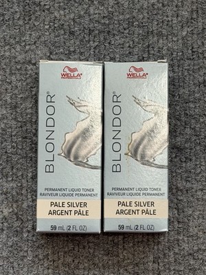 Lot Of 2 Wella Blondor Permanent Liquid Toner Pale Silver/81  2 oz Each