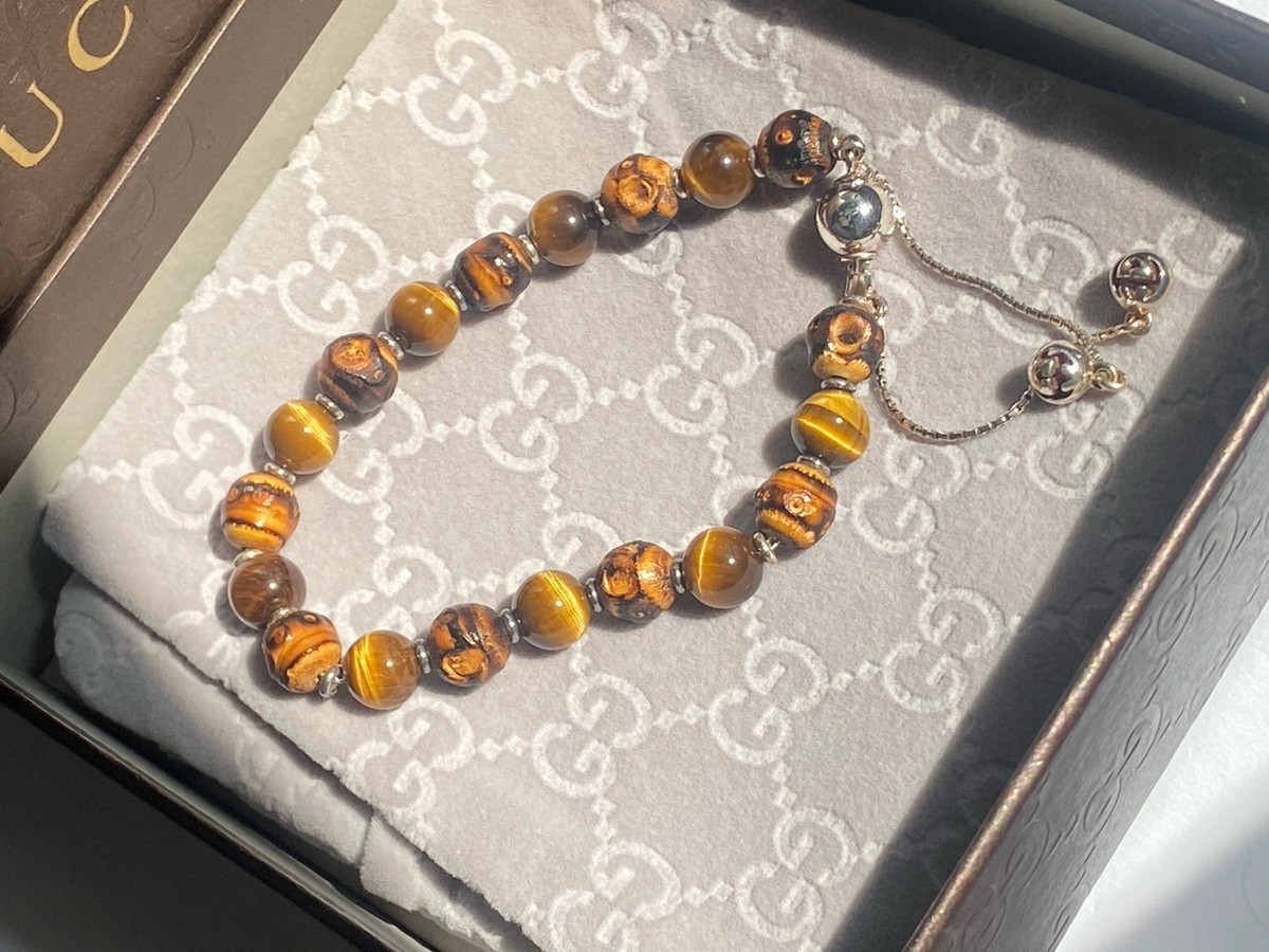 GUCCI ブレスレット　タイガー Super Rare/Authentic Vintage New/Gucci Sterling Silver Tiger Eye