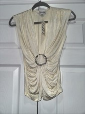 Bebe White Blouse XSMALL formal gala Gatsby VINTAGE 90  s