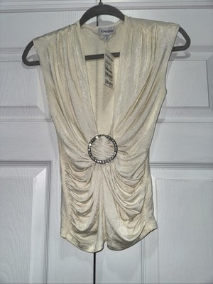 Bebe White Blouse XSMALL formal gala Gatsby VINTAGE 90 s