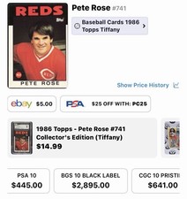 Topps 1986 Tiffany Pete Rose #741 Reds Baseball Card Lot of 3
