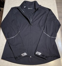 Nike Golf Jacket Women  s Black Storm Fit Activewear Zipper Pockets Sz M 8-10 
