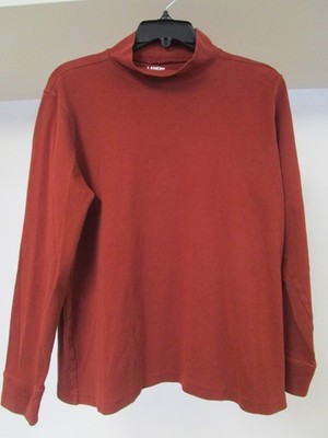 Lands'' End Mock Brick Brown Knit Pullover Top Size XL