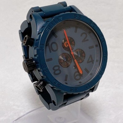 Nixon The 51-30 Gunship Chrono Watch Navy Analog Quartz No