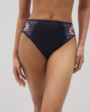 SOMA  NAVY BLUE SENSUOUS LACE VANISHING EDGE HIGH LEG BRIEF PANTIES  XXL