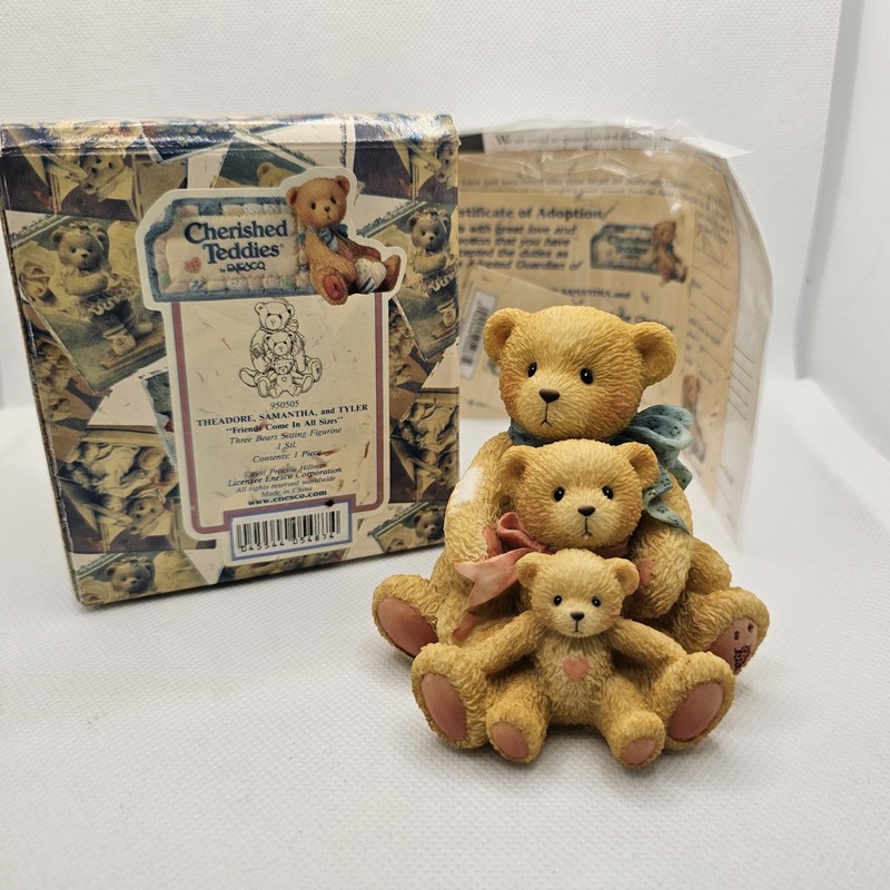 NEW Cherished Teddies THEODORE SAMANTHA  & TYLER Bear  Friends Come In All Sizes