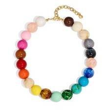 Woworama Colorful Chunky Necklaces For Women Oversized Multicolor Resin Beads