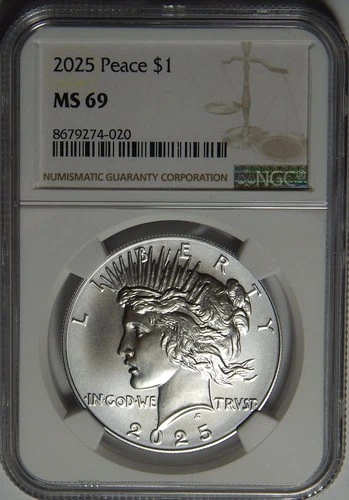 2025 NGC MS 69 PEACE DOLLAR - WG16