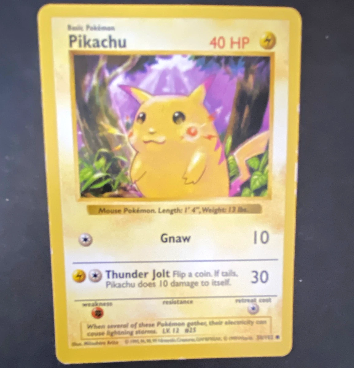 Pikachu Pokémon TCG Shadowless Individual Collectible Card Game