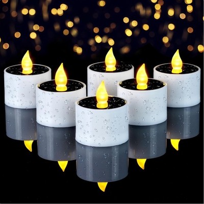 Solar-Teelichter  LED Laterne Garten Camping Dämmerung 6 Stück