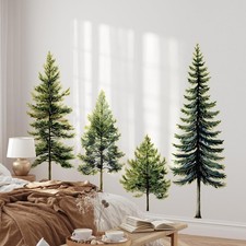 Pine Tree Wall Art - Pine Tree Wall Decal, 38" Wall Stickers Peel and Stick