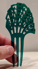 Vintage Teal Art Deco Hair Comb