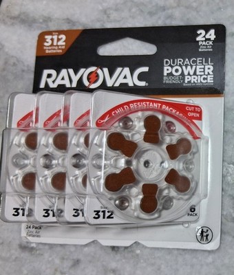Rayovac Duracell Power 312 Hearing Aid Batteries  312CR 24 count pkg