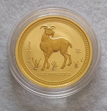 2003 Year of the Goat ?1 Oz Gold Australia Lunar Series I Coin 5840.00 per troy oz
