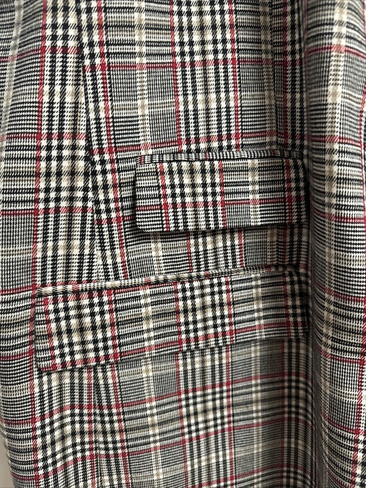 Blazer Steven Land Frederico Para Hombre Talla 54L Marrón/Negro Traje A Cuadros Abrigo Chaqueta Foto 3 de 4