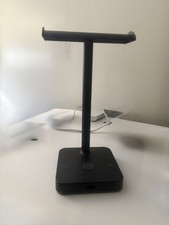 Dual Headphone Stand with USB Charger Desk Headset Holder gamer RGB lights