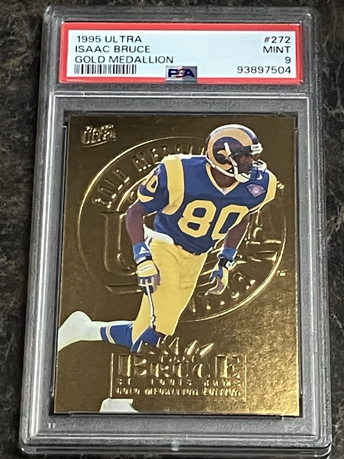 1995 Fleer Ultra - Isaac Bruce #272 Gold Medallion PSA 9 Mint Rams Legend HOF