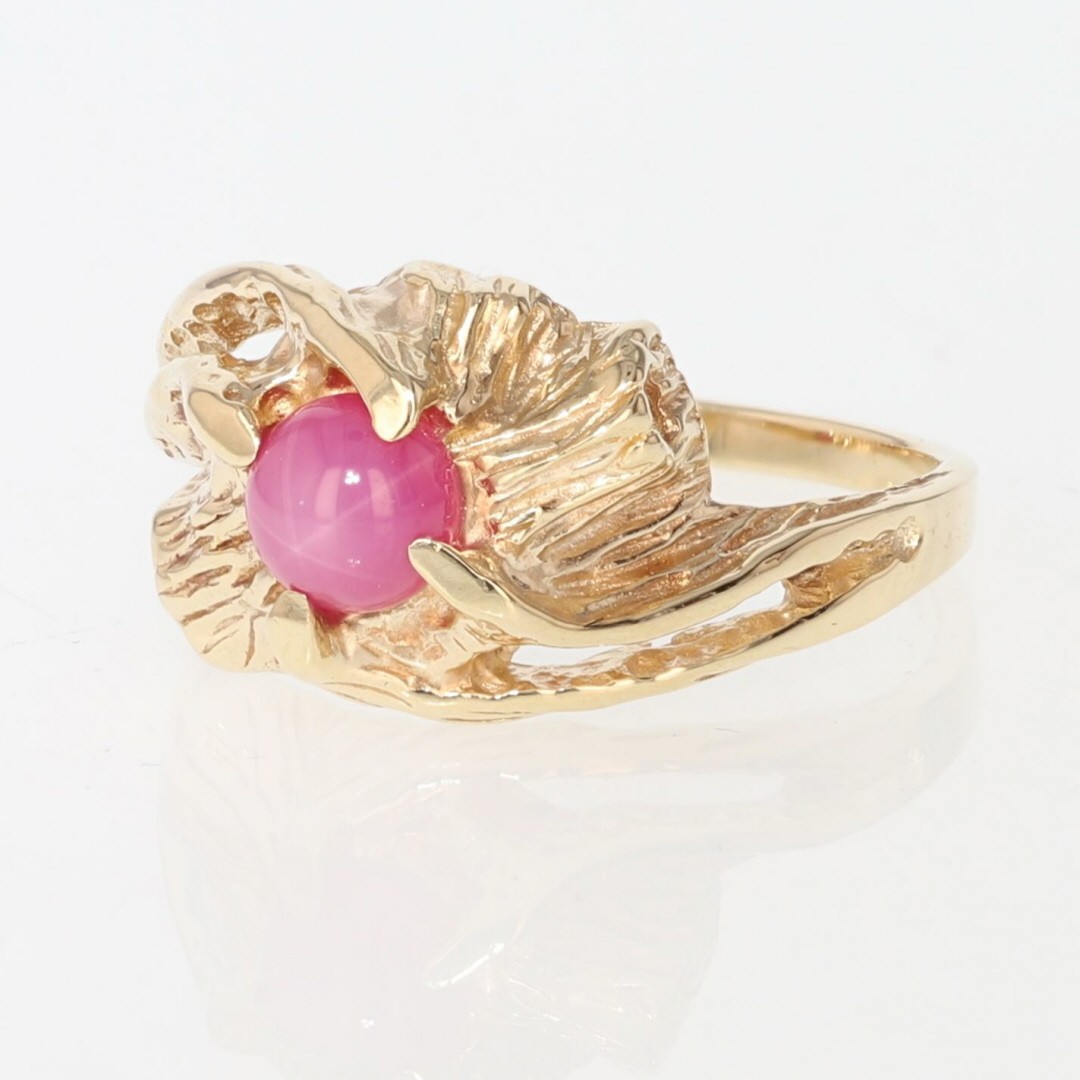 .75ct Lab-Created Round Star Ruby Vintage Style R… - image 3