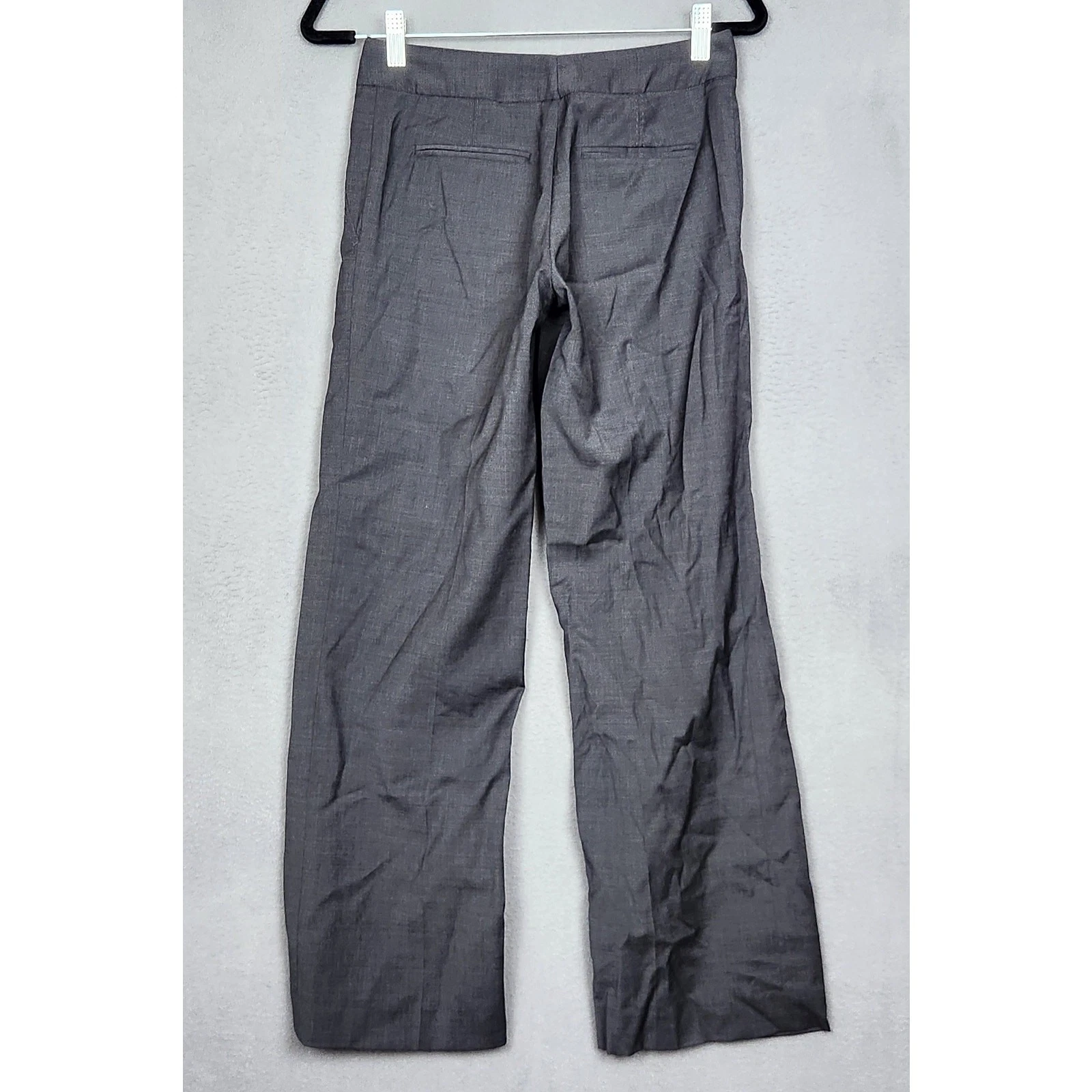 TORY BURCH Vestito Pantalone Donna Taglia 2 Grigio Gamba Larga Carriera Business Lana 27X29 5"