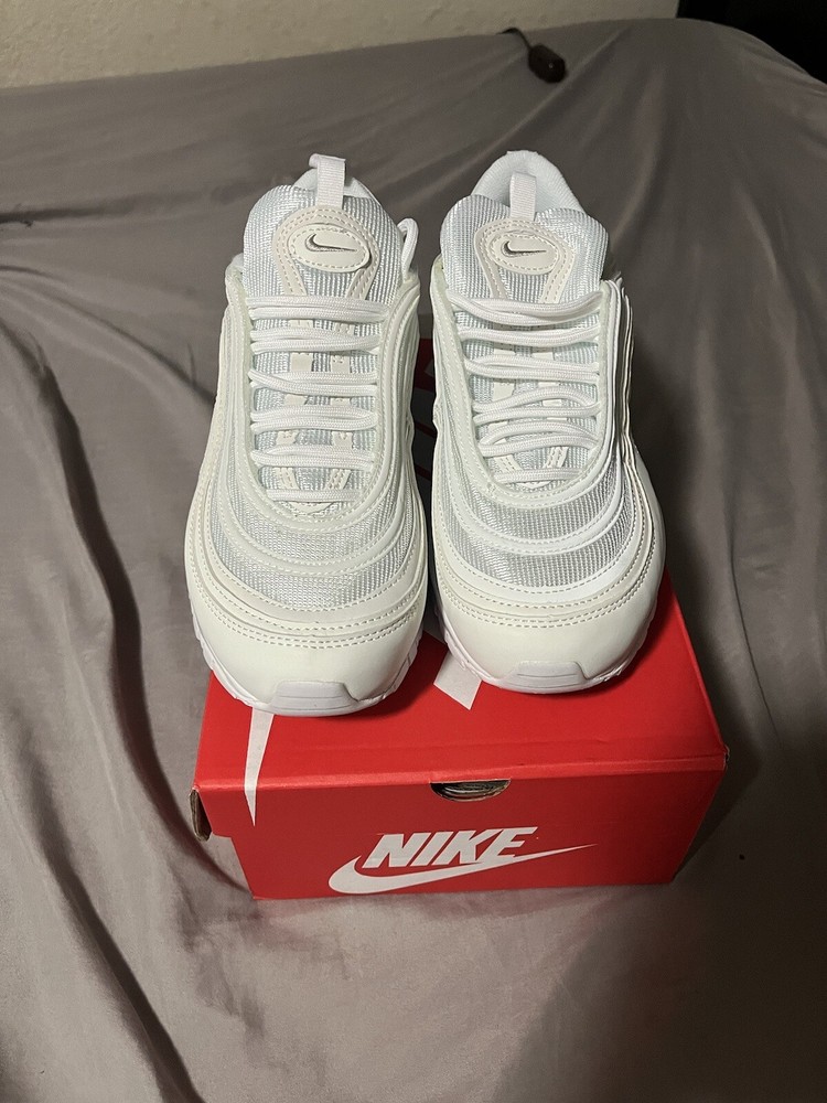 Nike Air Max 97 Triple White Wolf Gray Men's Size 8.5 Sneakers