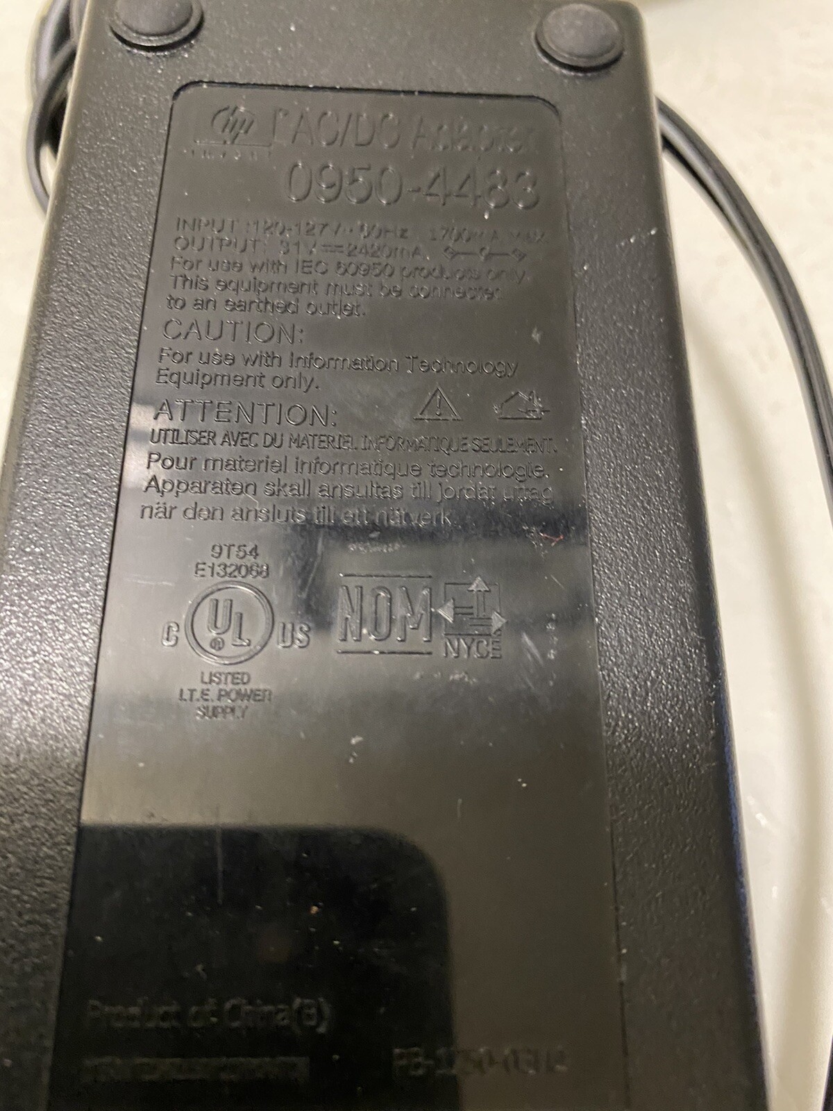 HP 09504483 AC/DC Wall Outlet Power Supply Adapter 31V 2420ma 09504