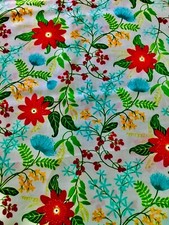 Timeless Treasures - Large floral pattern on Aqua - Cotton Fabric -Pat 5169 - 1/
