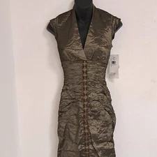 Nicole Miller Collection Bronze Cocktail Dress NWT Misses Size 2
