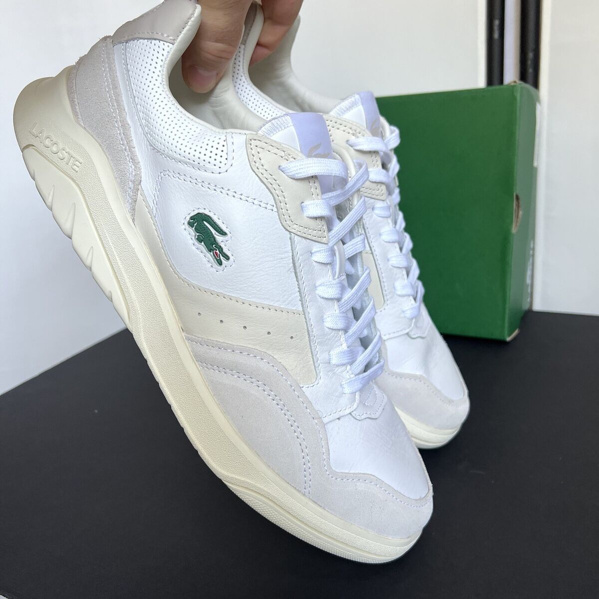 Lacoste game advance sneakers in triple white