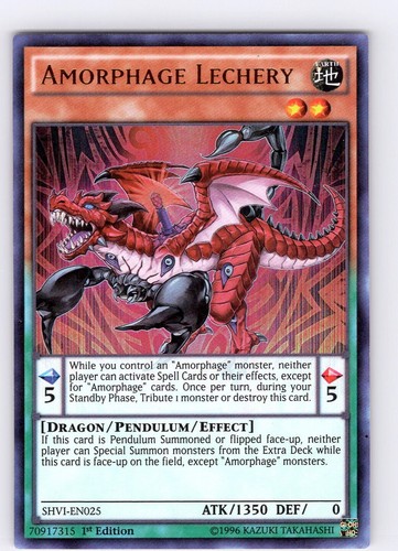 Yu-Gi-Oh TCG Amorphage Lechery SHVI-EN025 1st Edition Ultra Rare Card NM