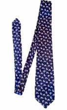 Vineyard Vines Silk Tie Mens Blue Fish All Over Pattern Made In The USA 60  