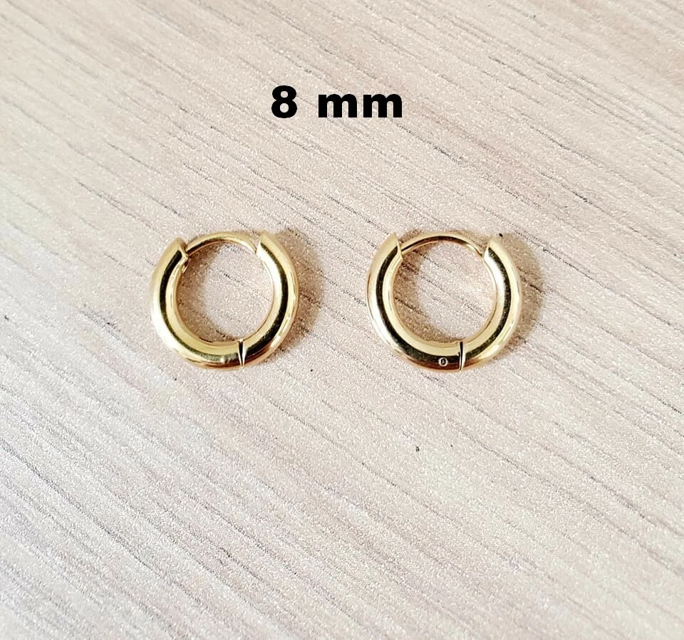 Boucles D'Oreilles Demi Créoles Femme En Acier Inoxydable-Plaqué Or