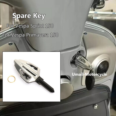 Aluminum Replacement Spare Key Blade No Chip For Vespa Primavera 150 Sprint 150