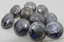10 Leicestershire Fire Service / Brigade Vintage Uniform Buttons
