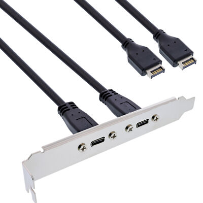 InLine  Slotblende USB-C  zu USB 3.1 Frontpanel Key-A intern, 0,5m